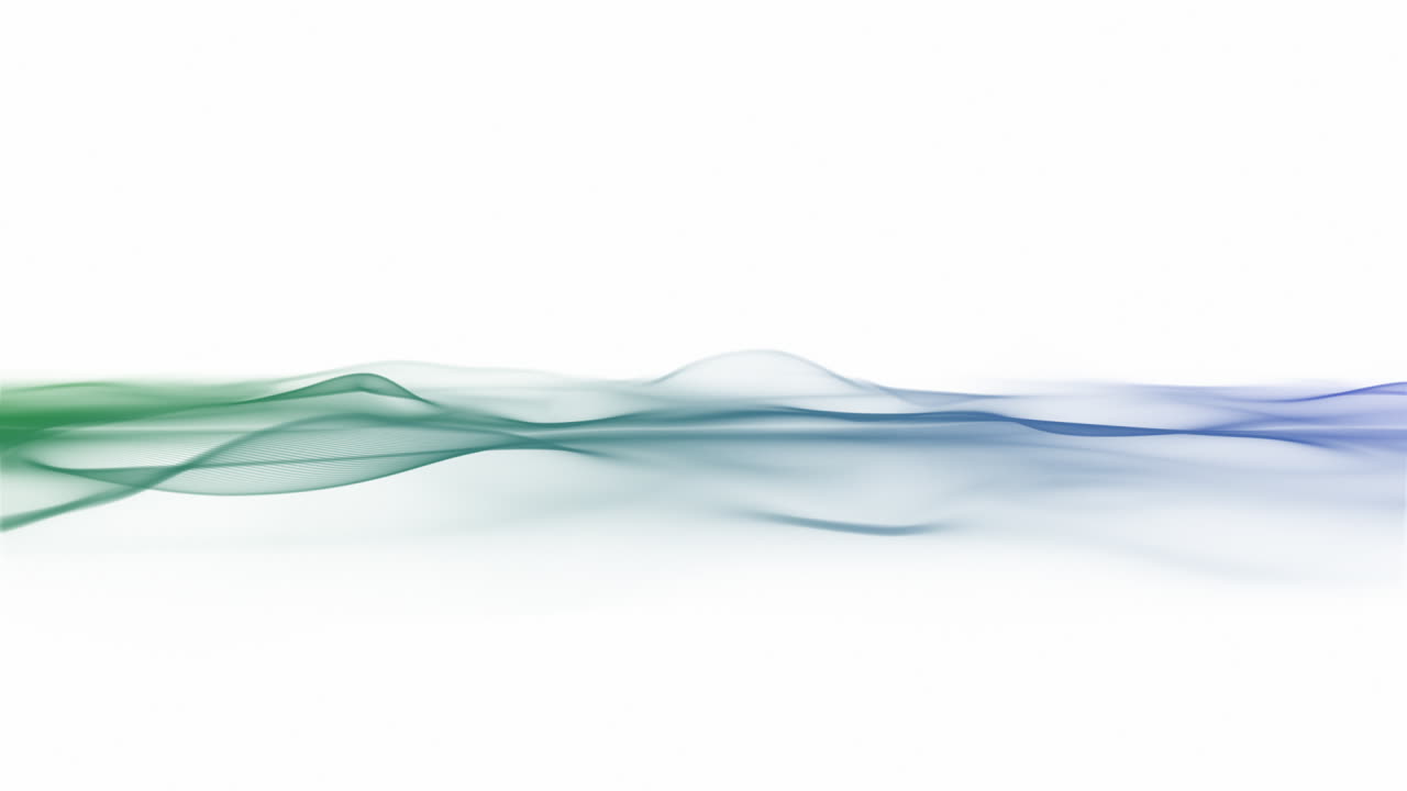 Slow Moving Looped Waving Lines in Green and Blue Colors