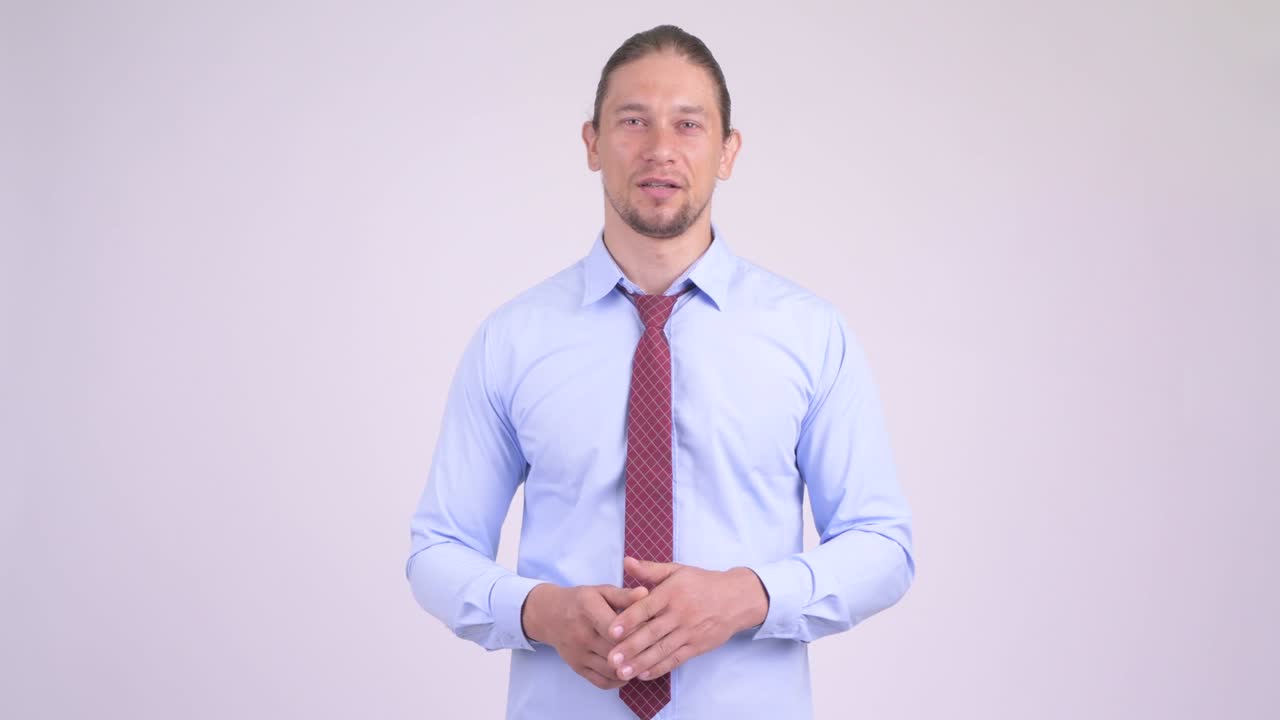 행복한 잘생긴 사업가