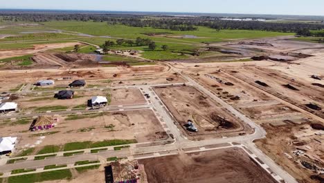 drone disparado sobre el nuevo desarrollo de viviendas residenciales en buckland park, australia del sur