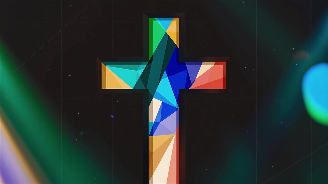 Cruz Cristiana con Luz Celestial, Fondo para Adoración.