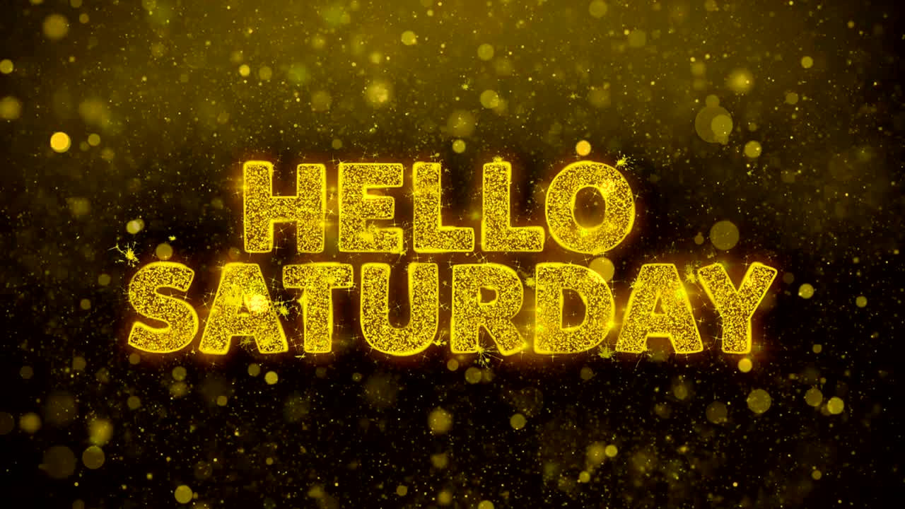 토요일 안하세요 골든 글리터 반이는 입자 애니메이션