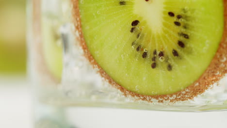 kiwi slice in soda water