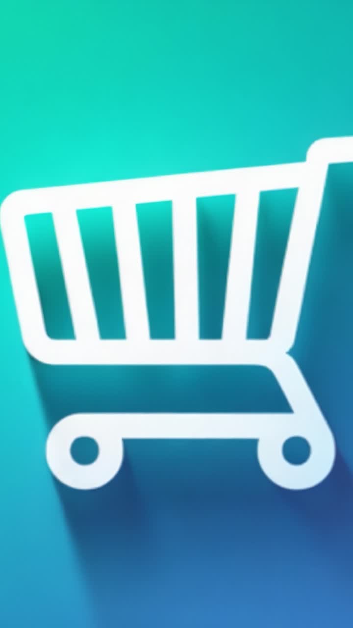 Icona Stilizzata del Carrello della Spesa su uno Sfondo Sfumato Vibrante, che Cattura l'Essenza dell'E-commerce e dell'Esperienza di Acquisto Online in un Contesto Moderno