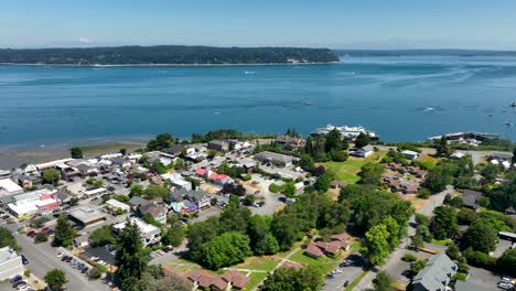 wide sweeping view of langley, wa with the pacific ocean in the background