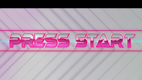 animation of press start text over white geometrical background