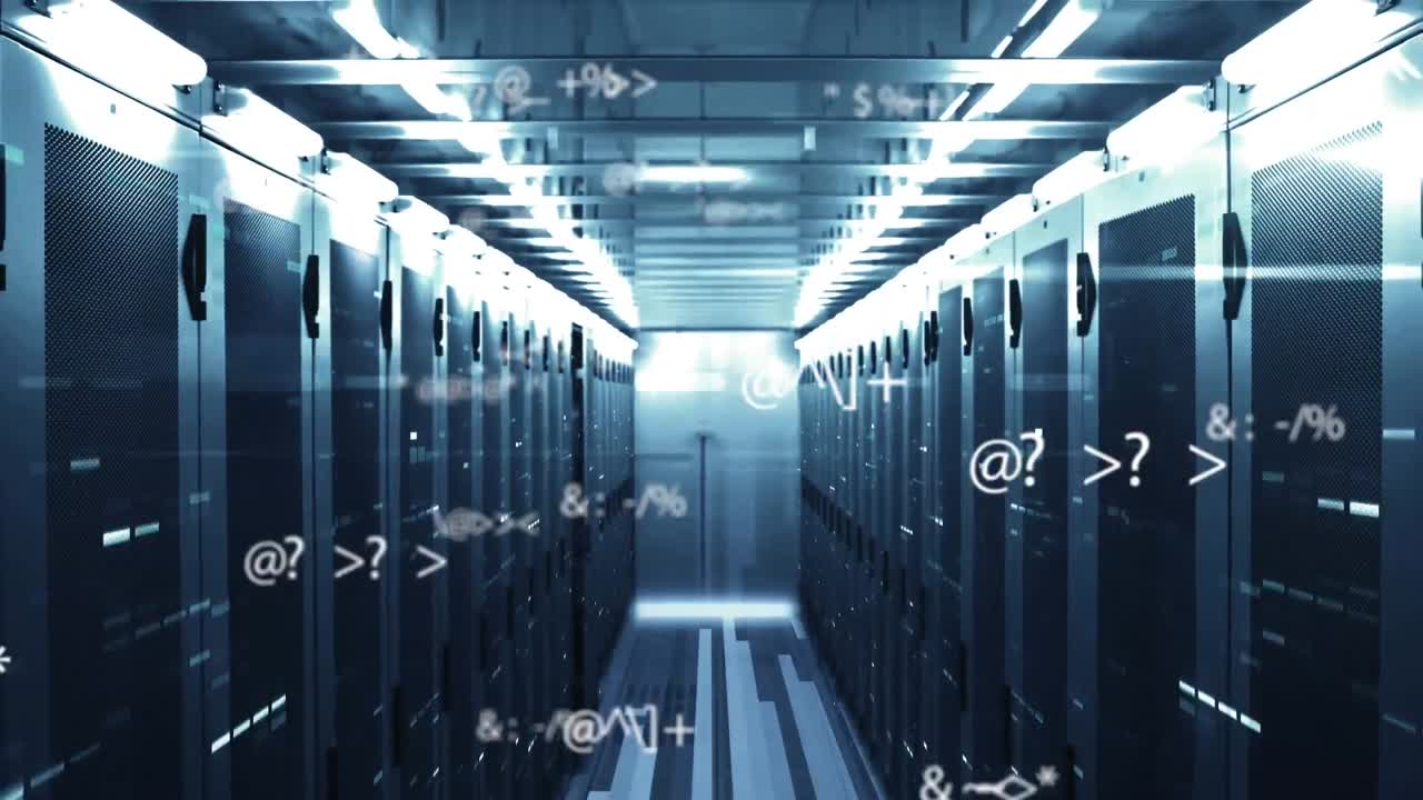 Animation of scientific data processing over server room