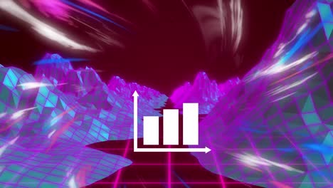 animación de un gráfico estadístico en el espacio abstracto digital