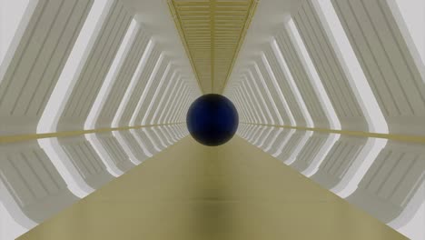 abstract futuristic hallway with a sphere