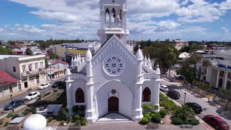 Establish-Shot-Catholic-Cathedral-San-Pedro-De-Macorís-Dominican-Republic