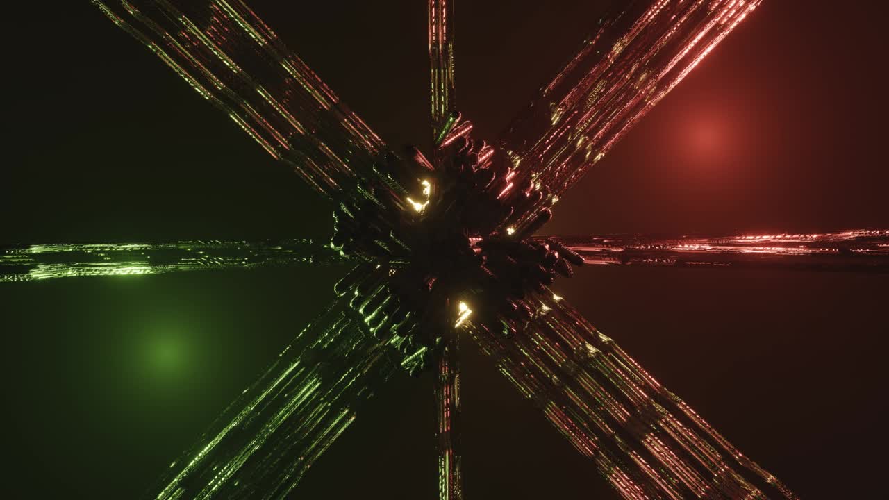 animación en 4k 3d. vuelo en un túnel de ciencia ficción abstracto. gráficos de movimiento futuristas, fondo de alta tecnología.