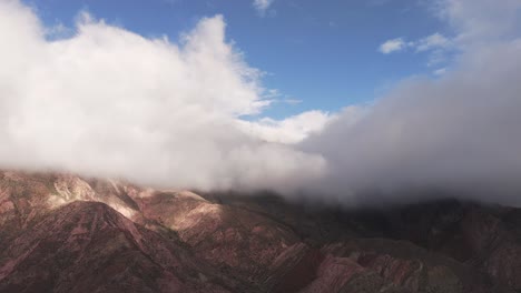 Landscape-of-cloudy-mountains-in-the-Andean-region-in-the-northeast-of-Argentina,-National-Route-9,-Jujuy