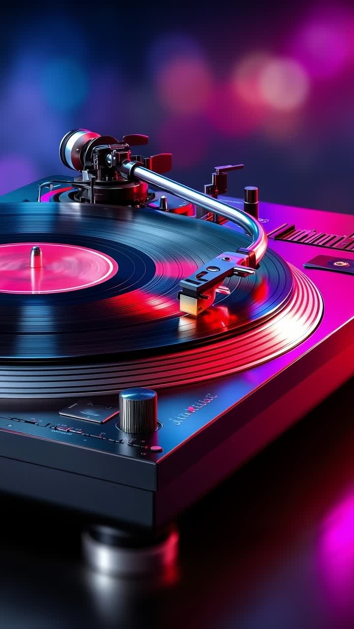 A turntable with a record player on top of it