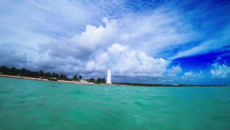 view of the paradisiatic beach of mahahual near tulum in mexico