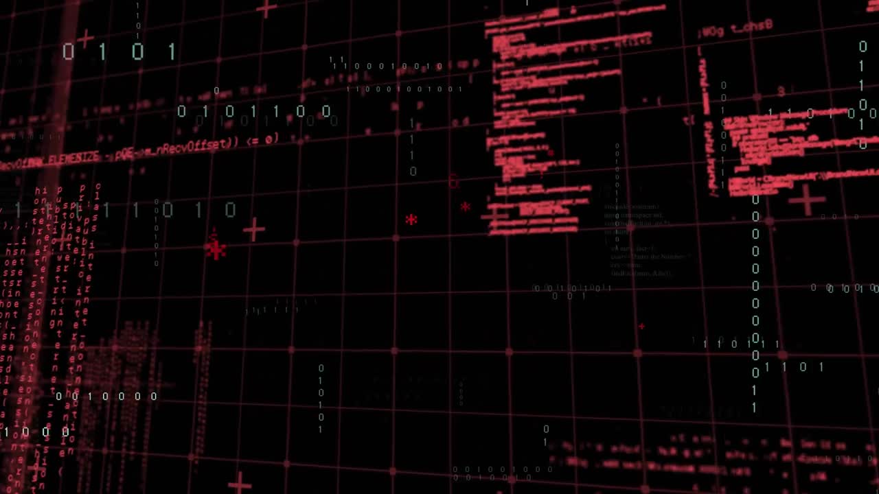 animación del procesamiento de datos sobre un fondo negro