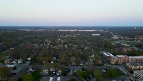 Columbia,-Missouri---City-in-Midwest-Landscape-in-United-States,-Aerial