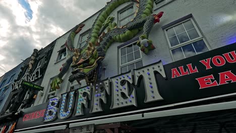 people approach a chinese buffet in camden