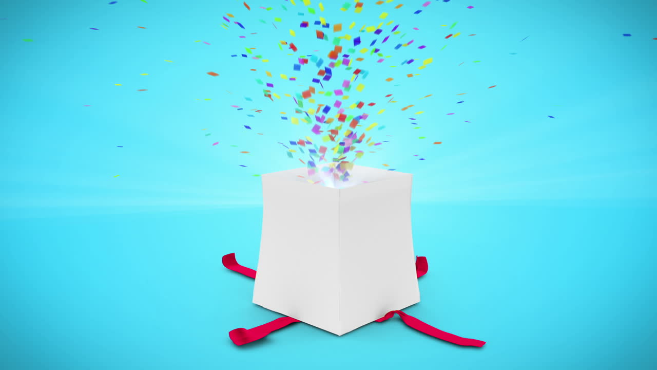 animación digital de regalo de cumpleaños explotando