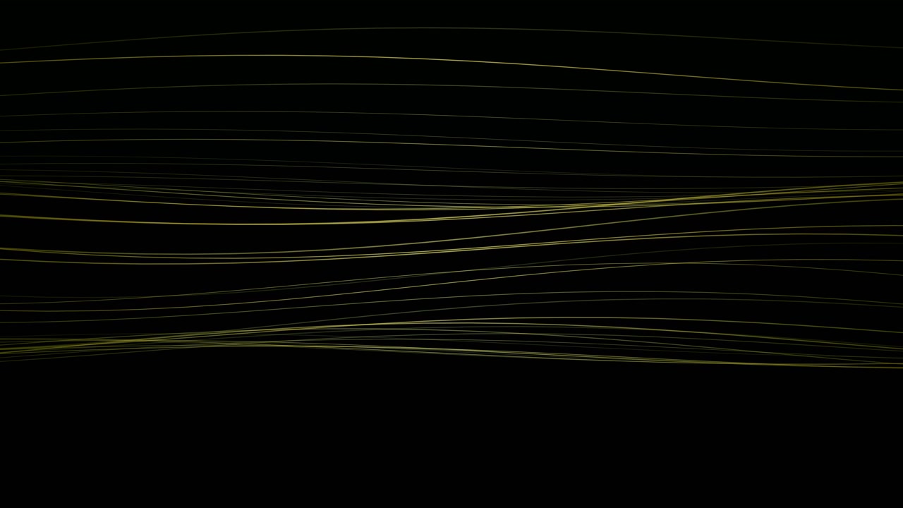 Abstract Background with Flowing Golden Lines on Black