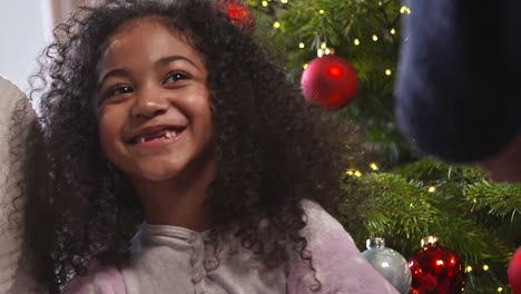 girl smiling at christmas