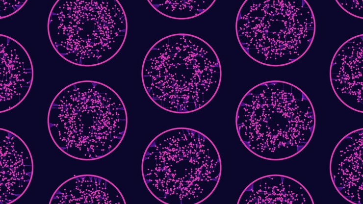 Circular green dot pattern on black background