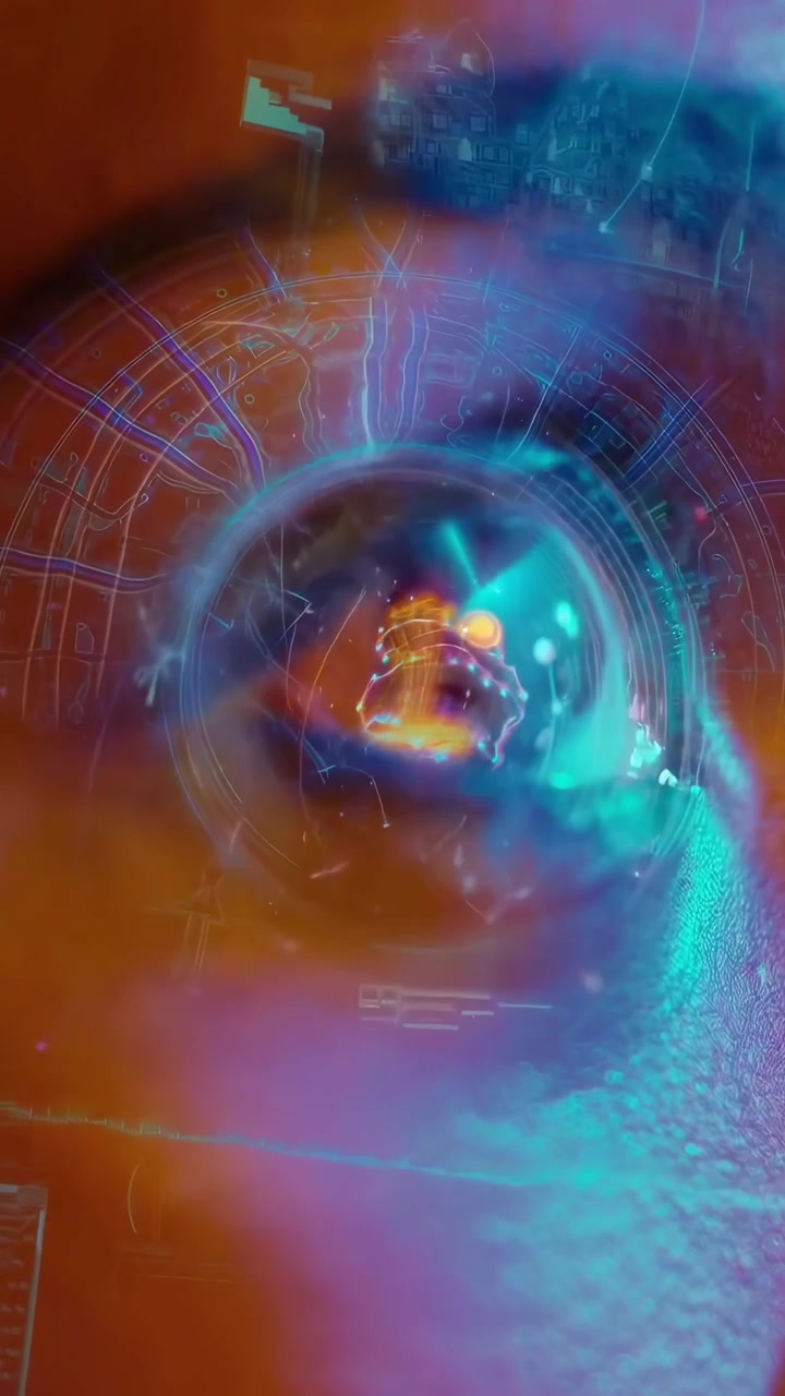 Futuristic Human Eye with Digital Interface and Augmented Reality
