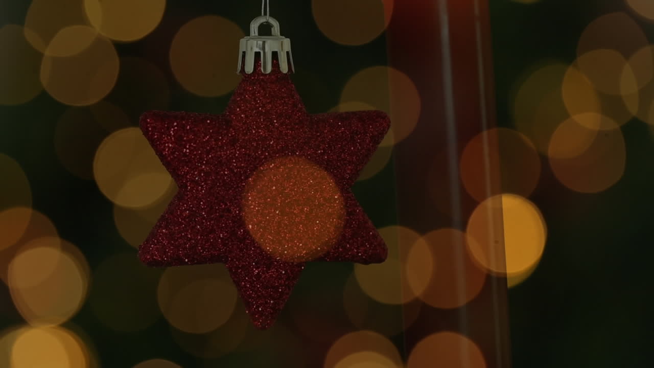 animación de puntos de luz sobre la estrella de navidad