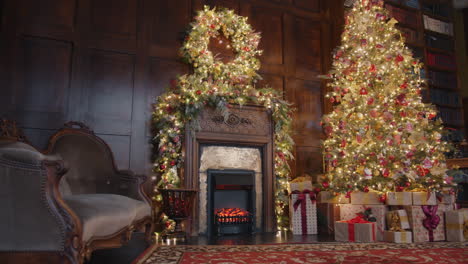 christmas decor in a luxurious living room