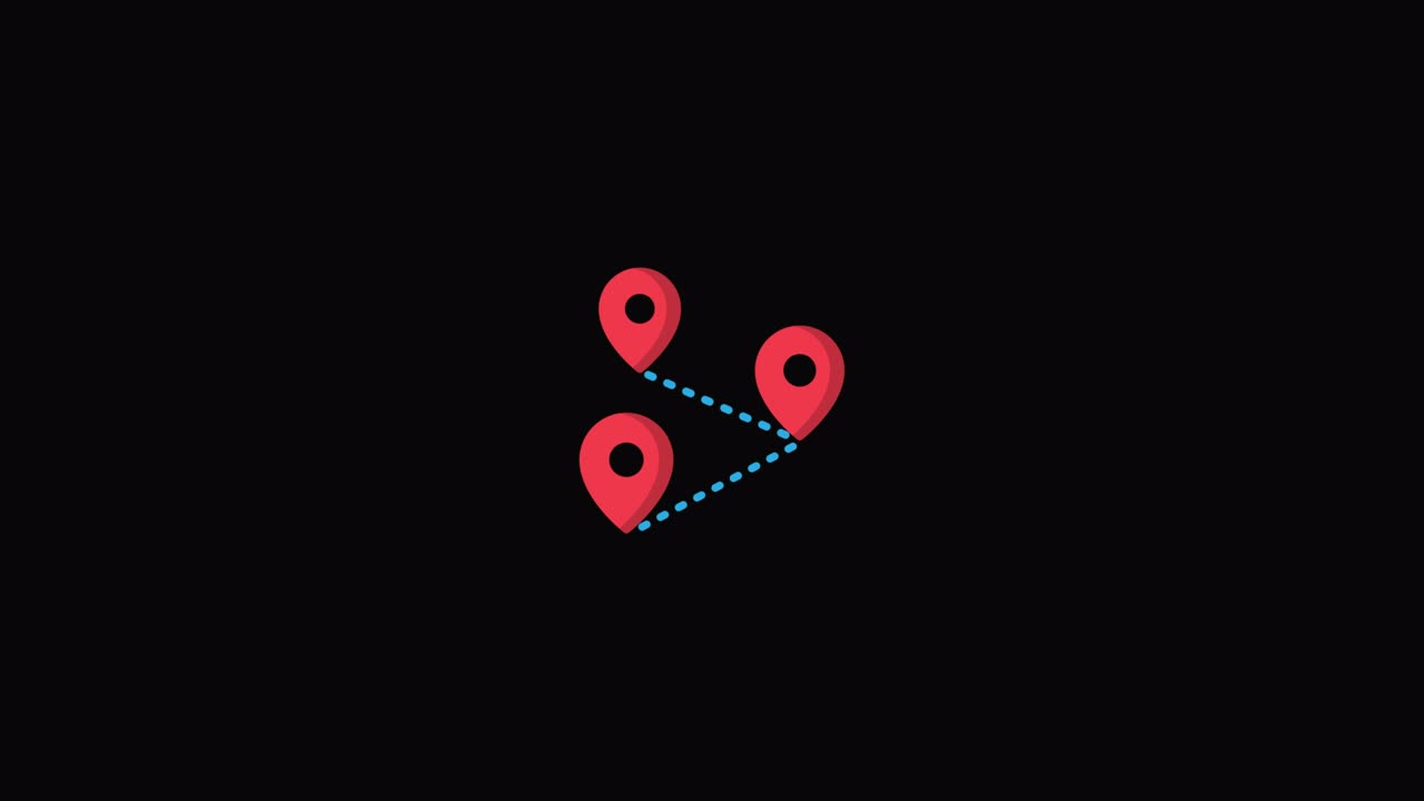 colorful Icons of location, map transparent background with Alpha Channel