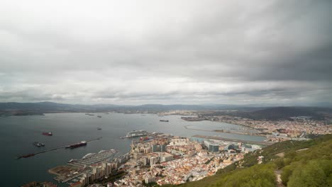 panorama of gibraltar from above, time lapse view