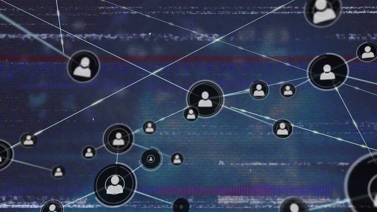 Animation of network of connections over interference