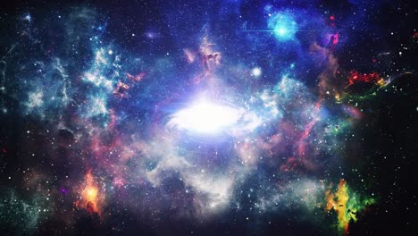 las galaxias y las nebulosas se mueven en el gran universo