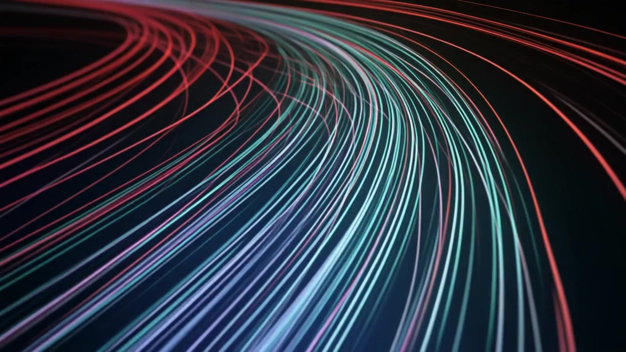 Abstract Motion Background with Glowing Red and Blue Light Trails