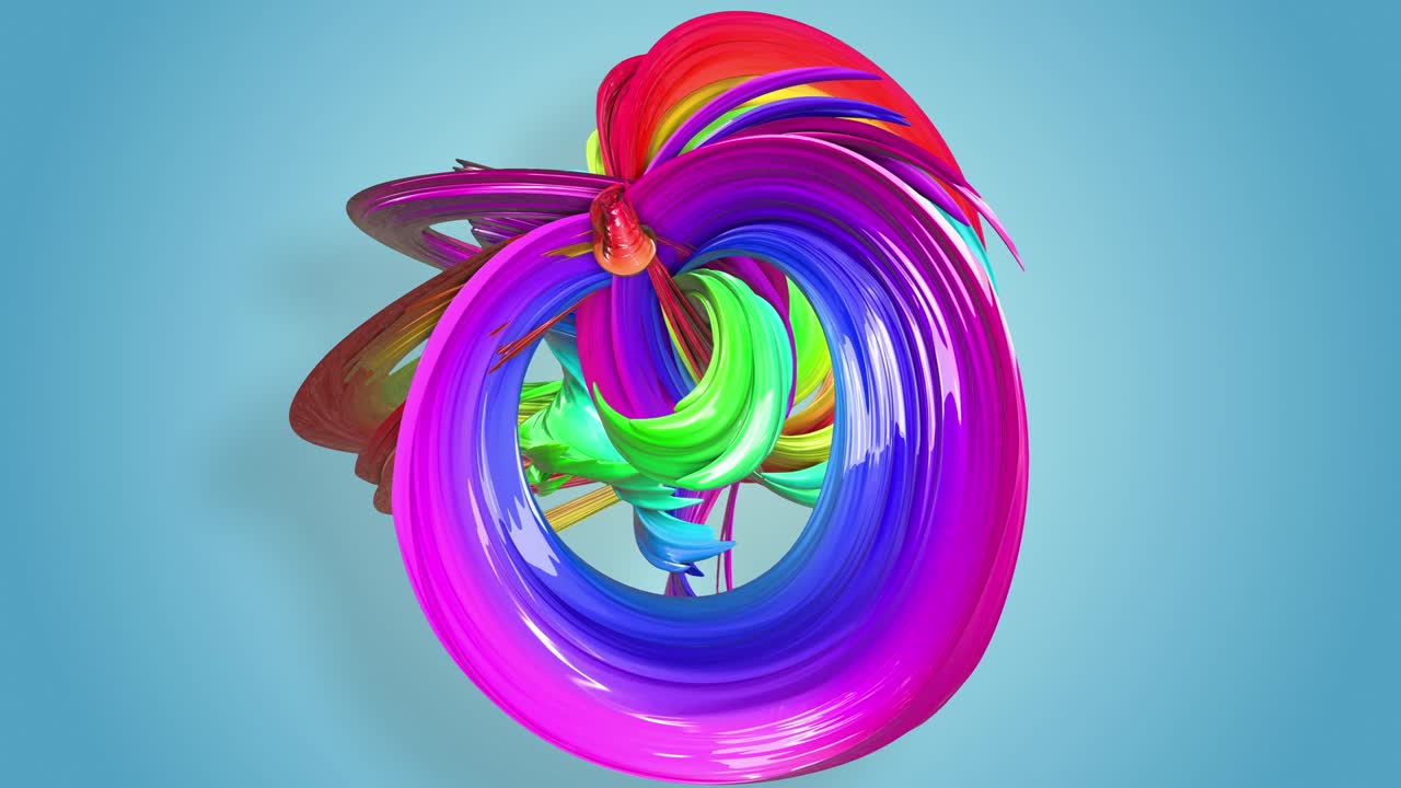 fondo sin costuras abstracto con cintas multicolores. las rayas del arco iris se mueven en círculo y se tuercen. 30