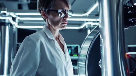 scientist in high-tech lab