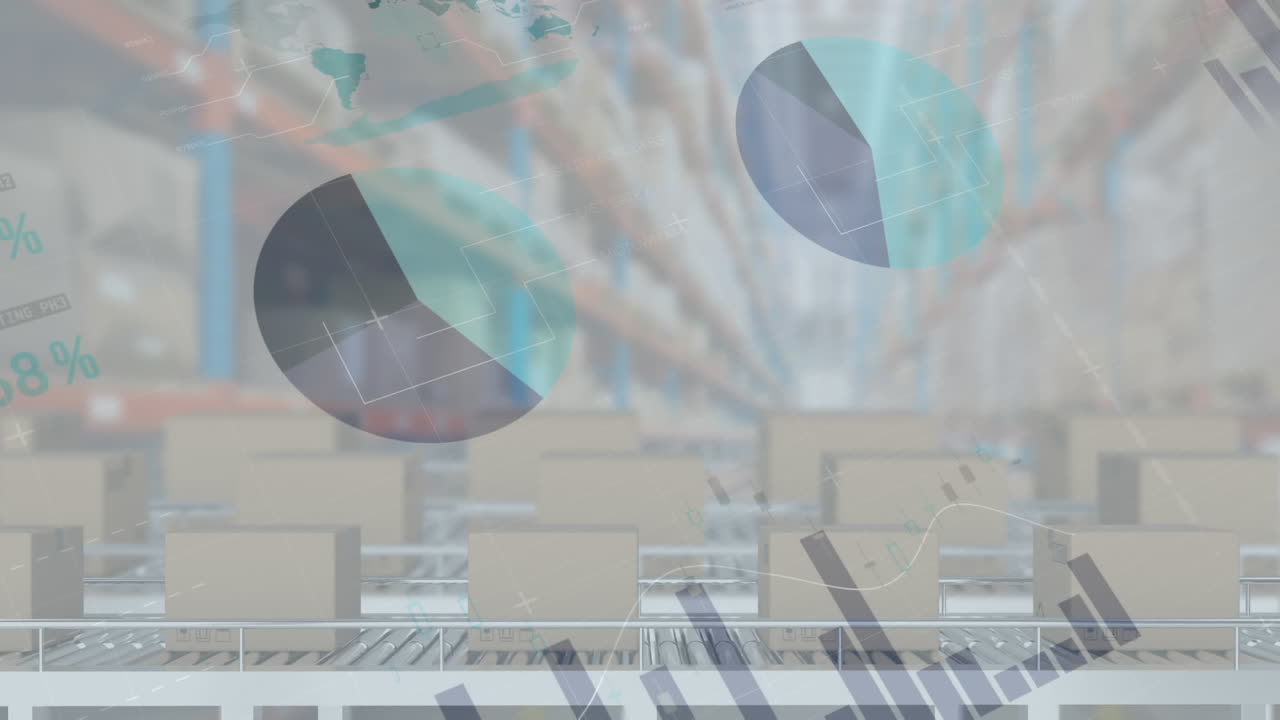 창고에 대한 컨베이어 벨트에 있는 여러 상자에 대한 통계 데이터 처리