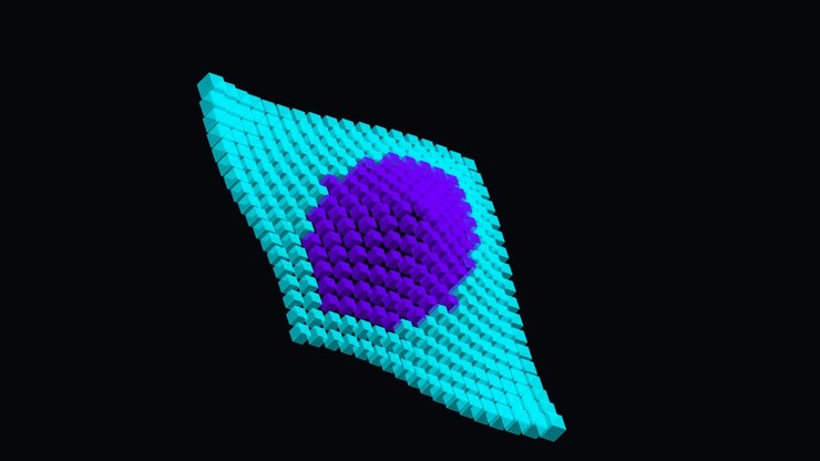 Abstract 3D Animation of Pulsing Geometric Cube Grid