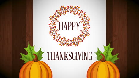 happy thanksgiving celebration with pumpkins
