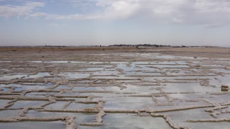 aerial view over salt ponds in nitzana,israel