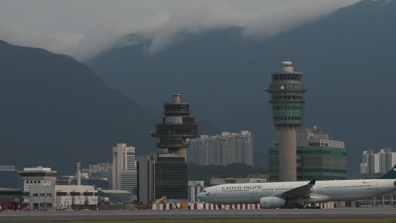 Cathay Pacific Airplane at Hong Kong International Airport