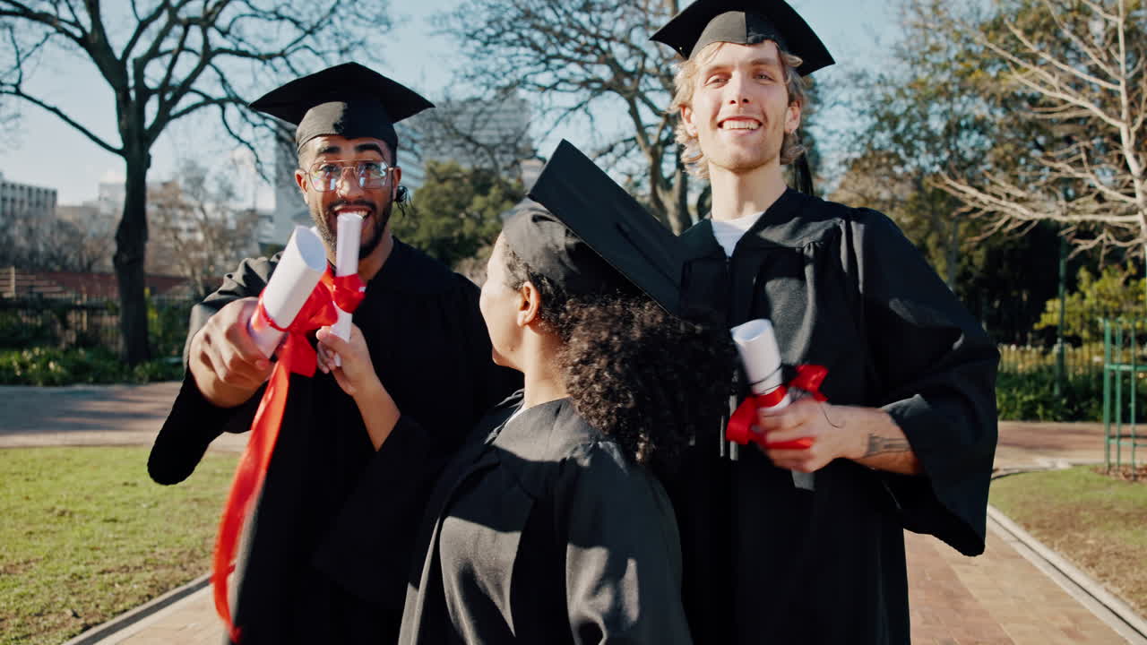Celebrating Graduation: A Group of Happy Students