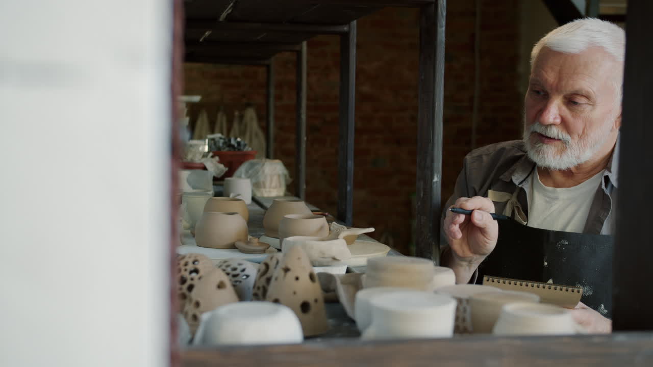 Senior Potter in His Workshop