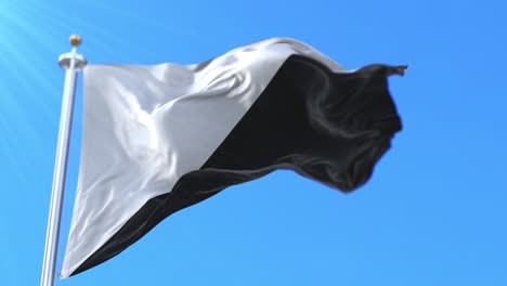 anarcho pacifist flag waving at wind, slow. loop