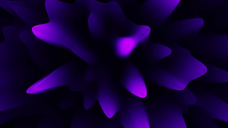 design astratto vibrante forme geometriche dinamiche viola e nere in disegno circolare