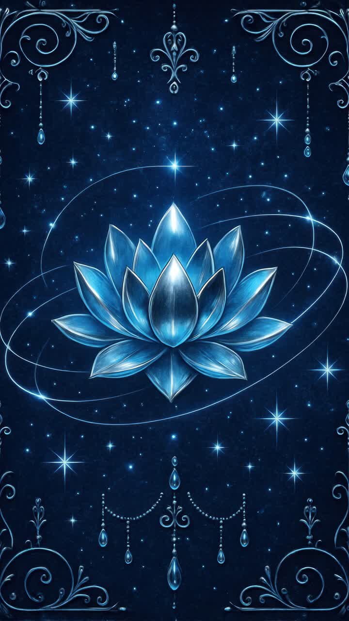 A mystical, digital artwork of a glowing lotus against a starry backdrop