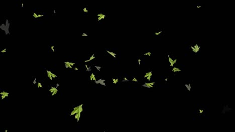 a gentle cascade of green leaves drifting downward, creating a calming, nature-inspired falling effect.