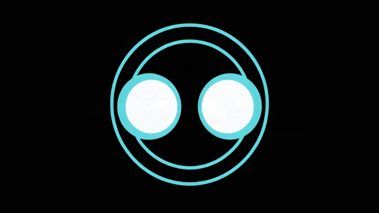 Abstract Animation of Expanding and Contracting Cyan Circles