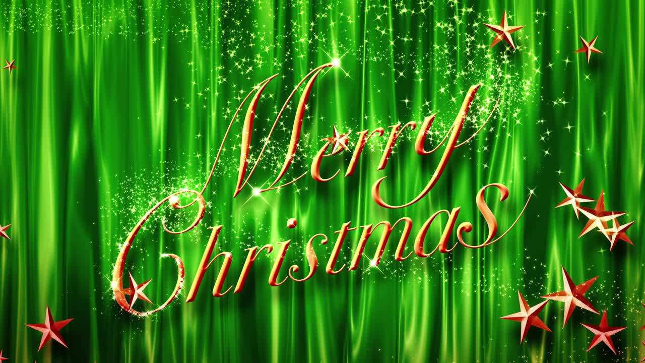 "메리 크리스마스"의 화려한 금속 텍스트 [루프]