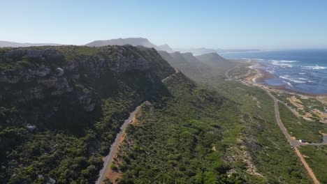Soetwater Resort, Witsands coastal road, Western Cape, South Africa - Drone rising up to reveal the view.