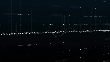 animation of financial data processing over black background