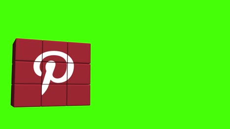 pinterest logo animation on cubes